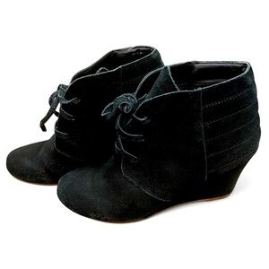 DV BY DOLCE VITA Black Suede Wedge Booties Size 9